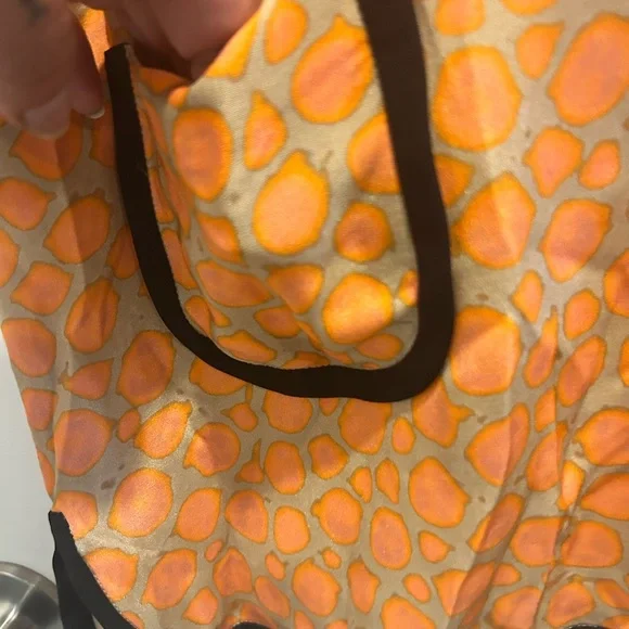 Fendi Tunic Dress Size 40 US 6 Orange Gold Abstract Silk Mod Style Made in Italy - Picture 14 of 16